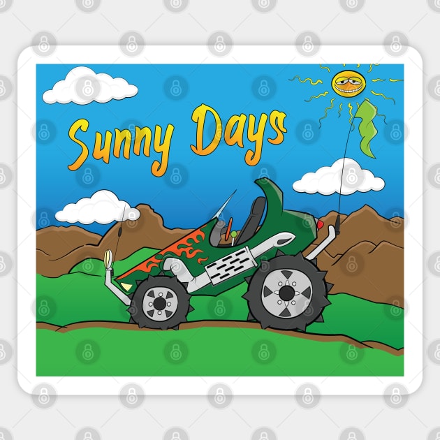 Sunny Days Green Offroad 4x4 Rock Crawler Truck Sticker by Dad n Son Designs